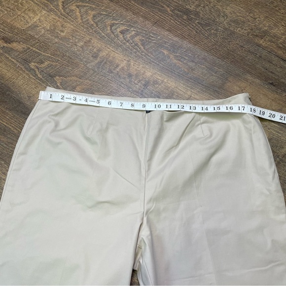 Lafayette 148 Cropped Bleecker Pant Beige Stretch Cotton Trouser Women's Size 14 - Picture 4 of 13